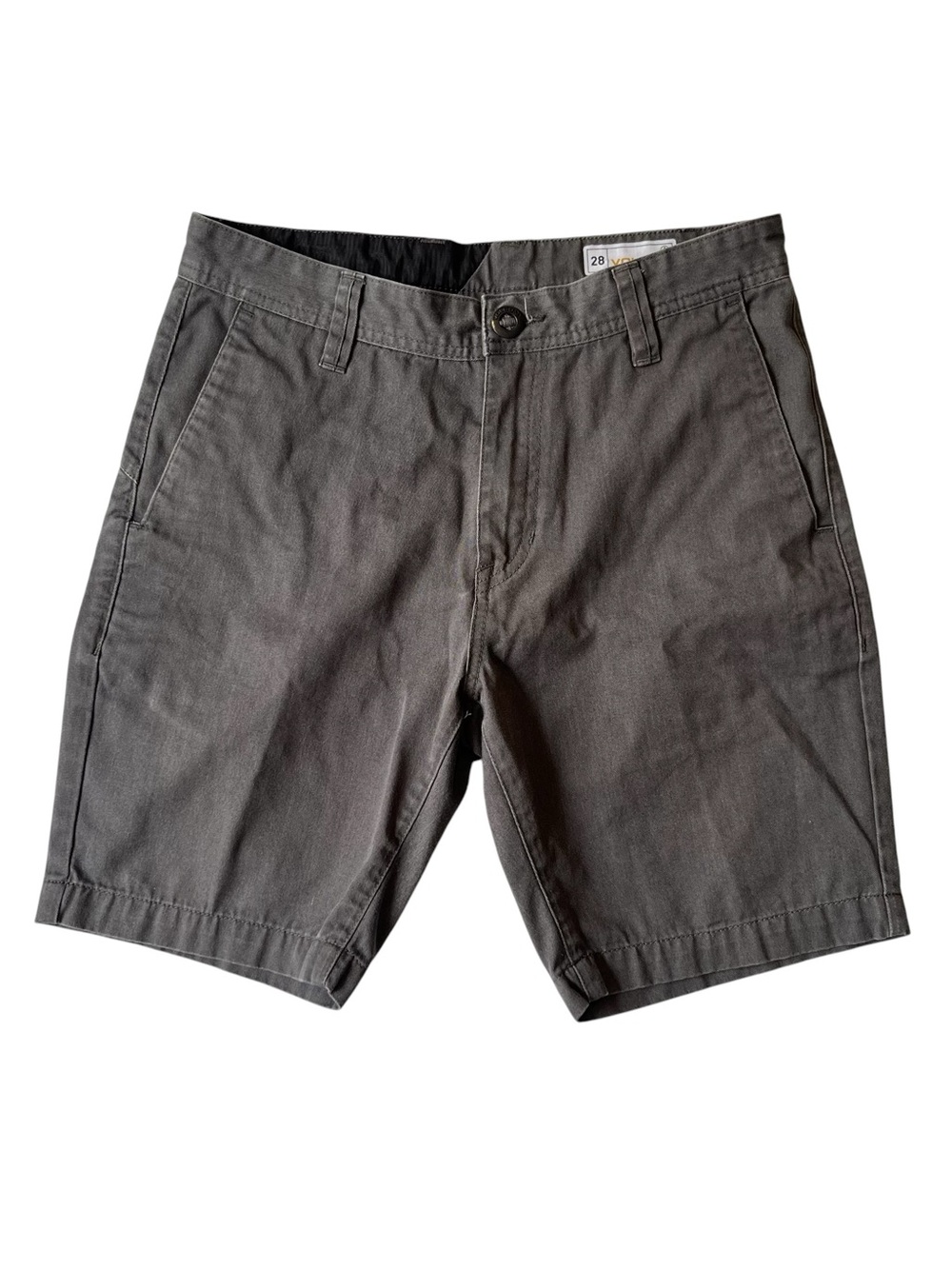 Volcom chino shorts 28 Gray Cotton blend Mens 7.5 inseam Casual Summer Y2K